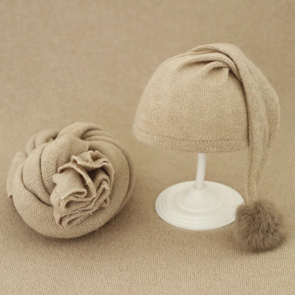 2pcs Wrap Hat Sets Newbornn Boys Girls Swaddle Blanket