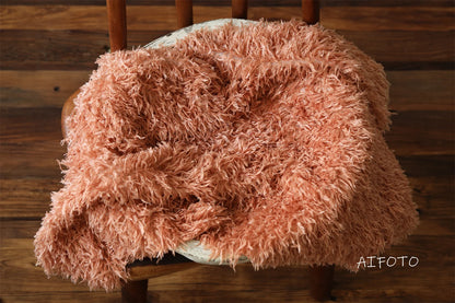 Fur Flokati Soft Curly Faux Cuddly Nest Newborn Basket Filler Baby Layering Blanket Stuffers