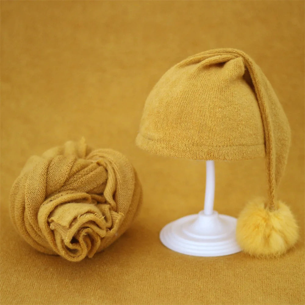 2pcs Wrap Hat Sets Newbornn Boys Girls Swaddle Blanket