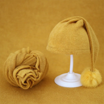 2pcs Wrap Hat Sets Newbornn Boys Girls Swaddle Blanket