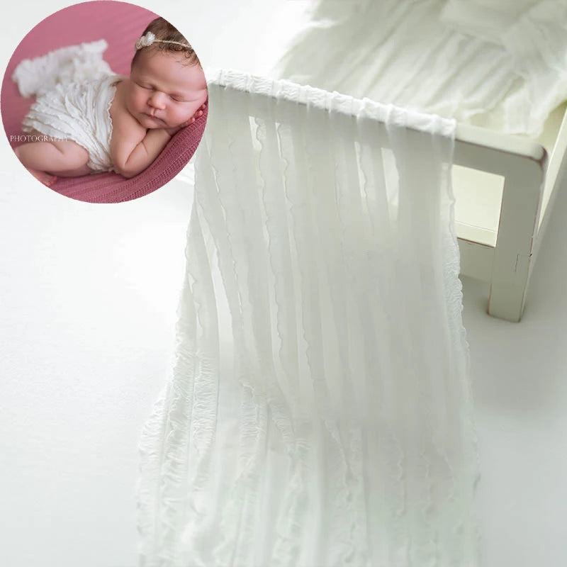 Lace Wraps Ruffle Stretch Fabric Posing Swaddle Baby Bebe Shooting First Photo