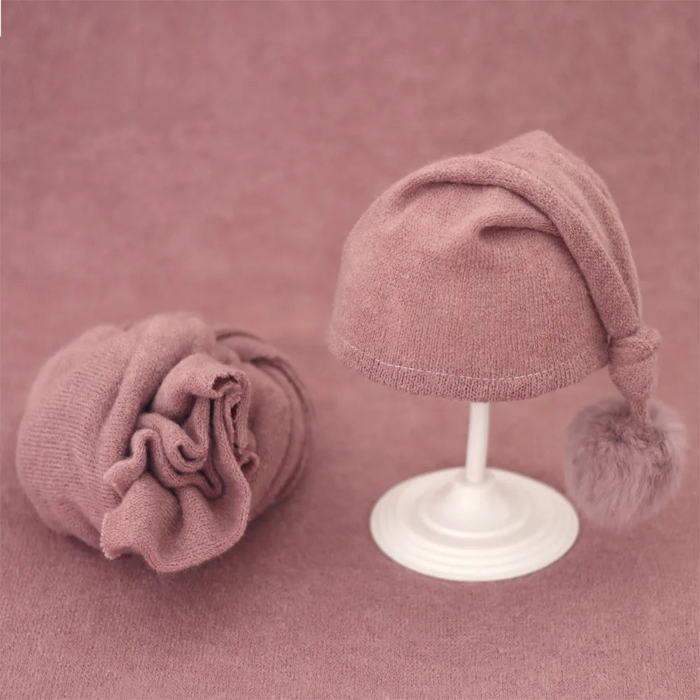 2pcs Wrap Hat Sets Newbornn Boys Girls Swaddle Blanket