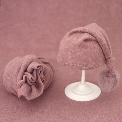 2pcs Wrap Hat Sets Newbornn Boys Girls Swaddle Blanket