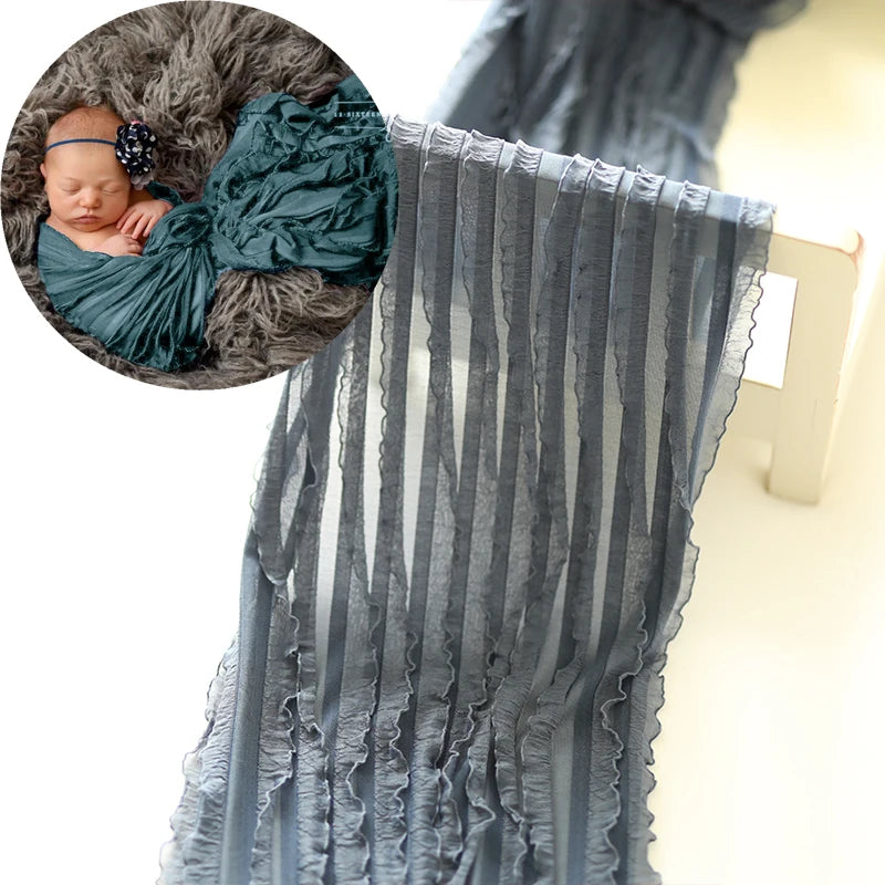 Lace Wraps Ruffle Stretch Fabric Posing Swaddle Baby Bebe Shooting First Photo