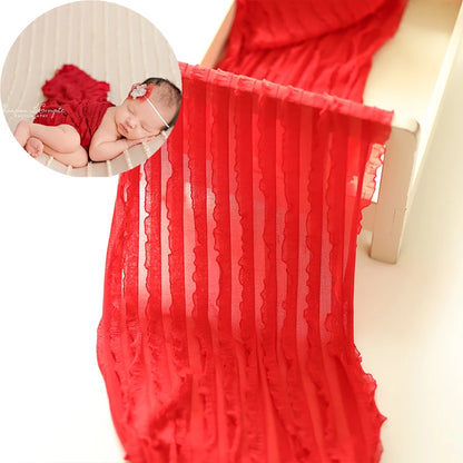 Lace Wraps Ruffle Stretch Fabric Posing Swaddle Baby Bebe Shooting First Photo