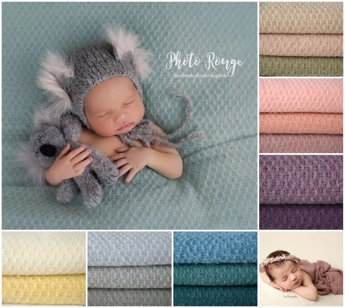 Sweater Knit Posing Fabric Blanket Bean Bag Backdrop Baby Photo Soft Stretchy Wraps Backgrounds