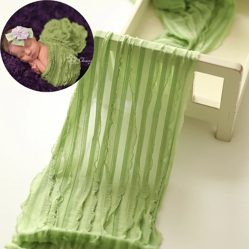 Lace Wraps Ruffle Stretch Fabric Posing Swaddle Baby Bebe Shooting First Photo
