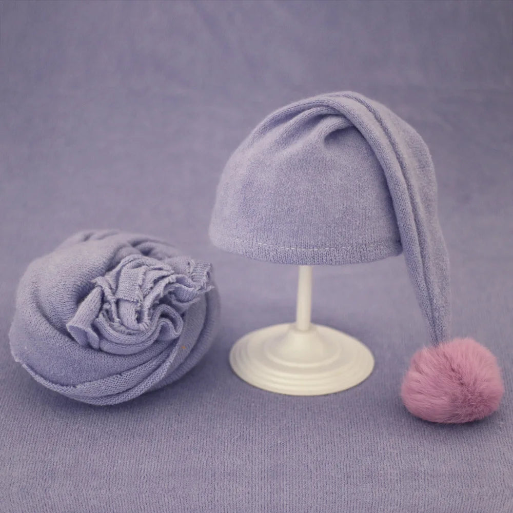 2pcs Wrap Hat Sets Newbornn Boys Girls Swaddle Blanket