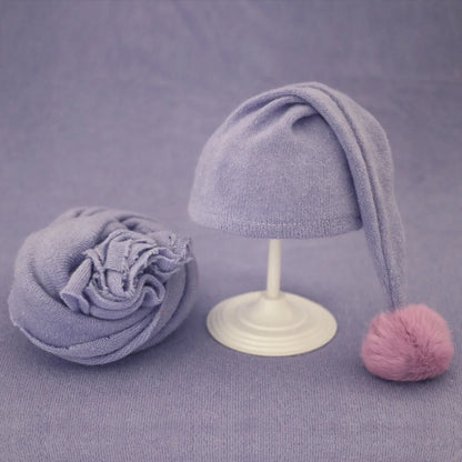 2pcs Wrap Hat Sets Newbornn Boys Girls Swaddle Blanket