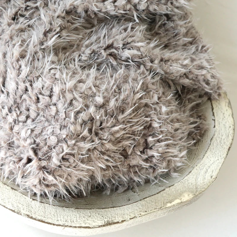 Newborn Backdrop Faux Fur Flokati Rug Blanket Shoot Studio Set Baby Basket Stuffer Posing
