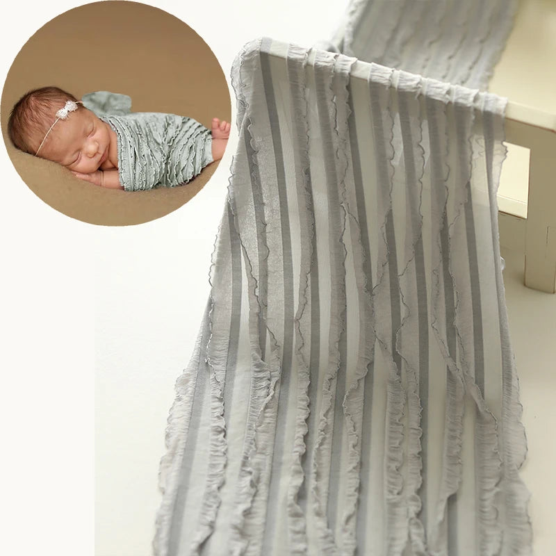 Lace Wraps Ruffle Stretch Fabric Posing Swaddle Baby Bebe Shooting First Photo