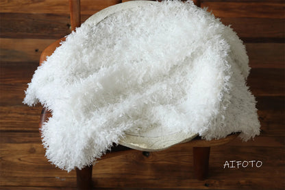 Fur Flokati Soft Curly Faux Cuddly Nest Newborn Basket Filler Baby Layering Blanket Stuffers