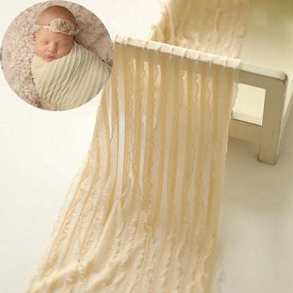 Lace Wraps Ruffle Stretch Fabric Posing Swaddle Baby Bebe Shooting First Photo