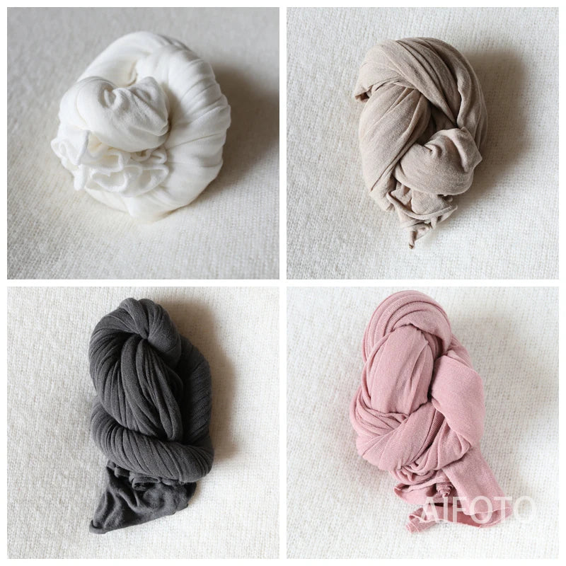 40x150cm Newborn Photography Props For Background Baby Photo Super strong Stretch Solid Wraps Cocoon Backdrops Flokati