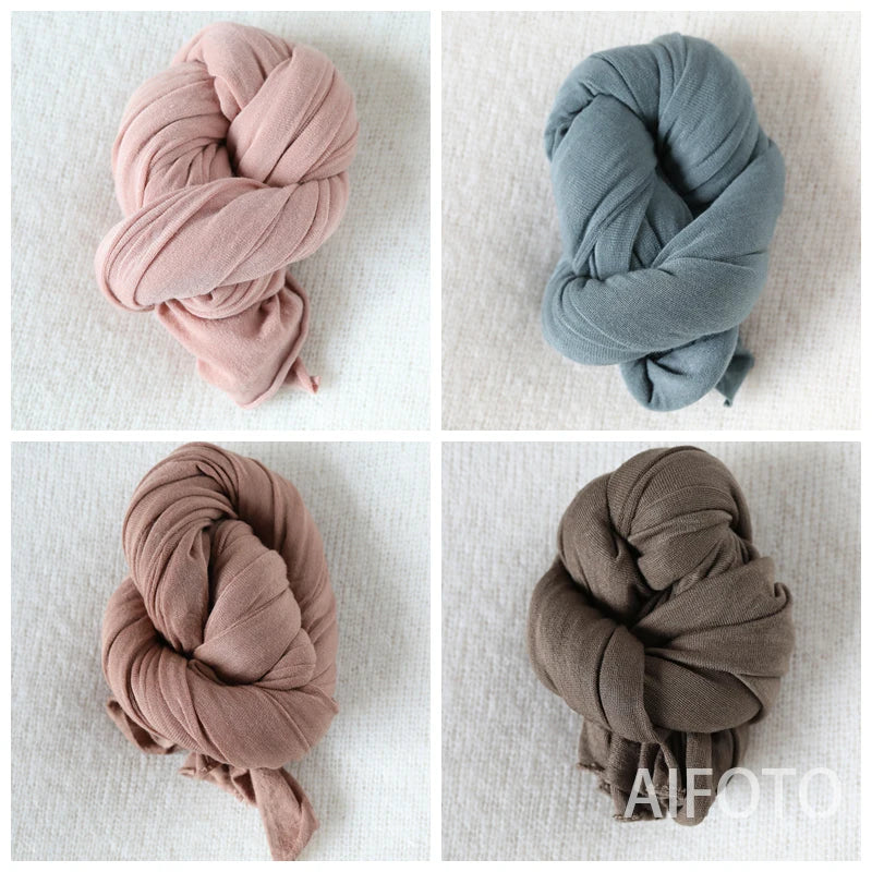 40x150cm Newborn Photography Props For Background Baby Photo Super strong Stretch Solid Wraps Cocoon Backdrops Flokati