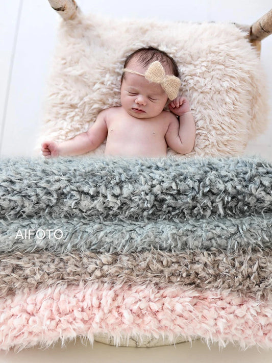 Newborn Backdrop Faux Fur Flokati Rug Blanket Shoot Studio Set Baby Basket Stuffer Posing