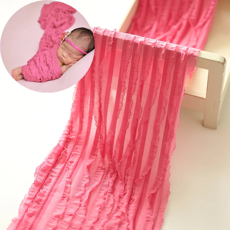 Lace Wraps Ruffle Stretch Fabric Posing Swaddle Baby Bebe Shooting First Photo