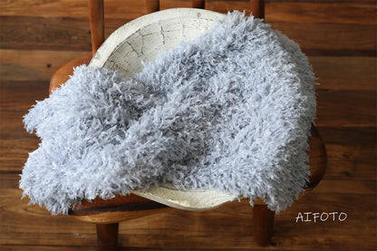 Fur Flokati Soft Curly Faux Cuddly Nest Newborn Basket Filler Baby Layering Blanket Stuffers