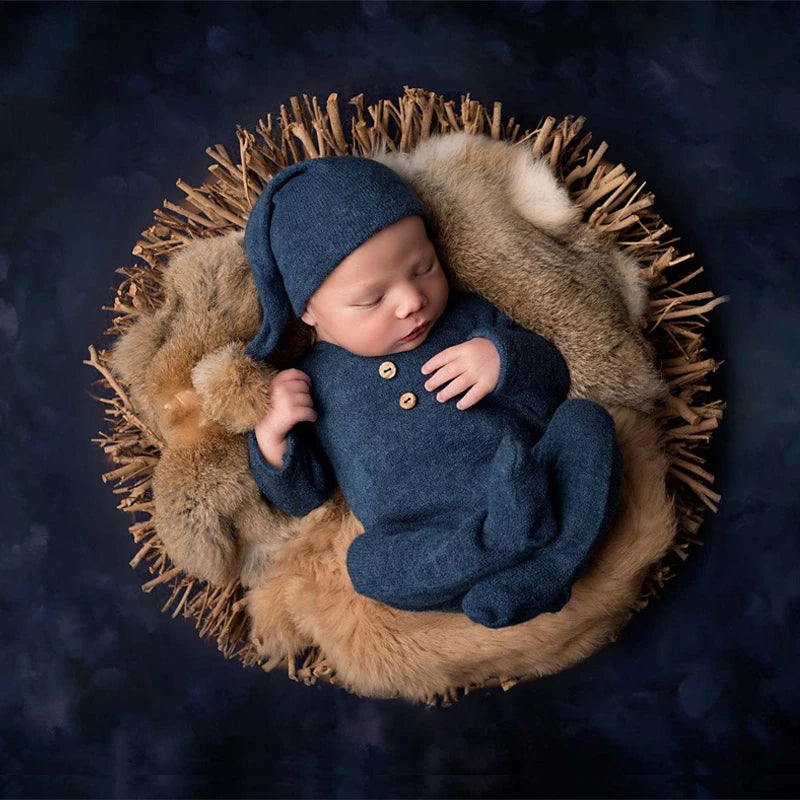 2pcs Wrap Hat Sets Newbornn Boys Girls Swaddle Blanket