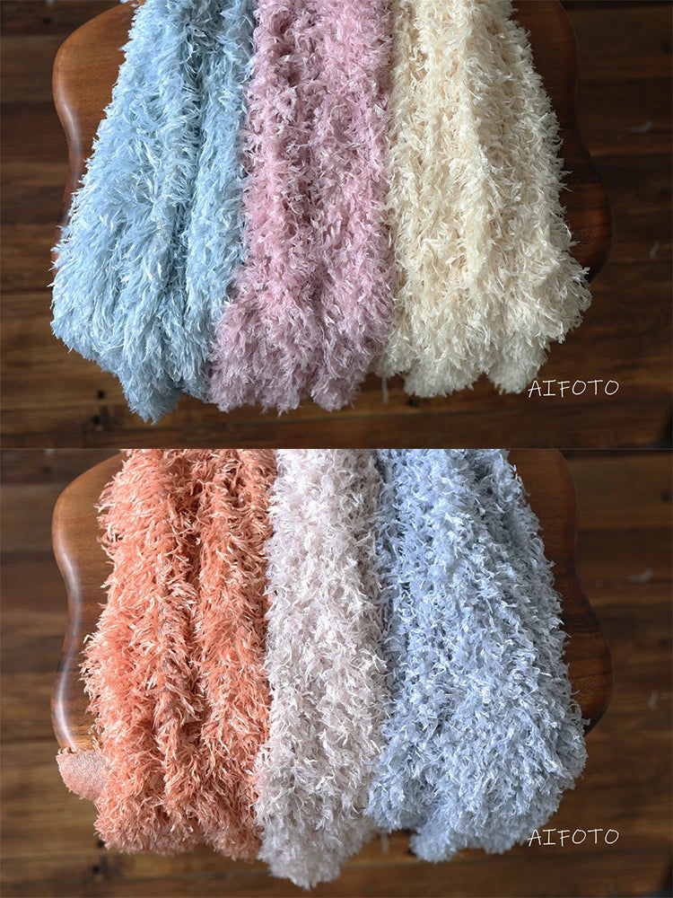 Fur Flokati Soft Curly Faux Cuddly Nest Newborn Basket Filler Baby Layering Blanket Stuffers