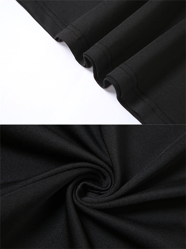 fotobeyou Black Cut Out Mermaid Crop Long Sleeve Backless Bodycon Cocktail Club Party Photoshoot Maternity Maxi Dress