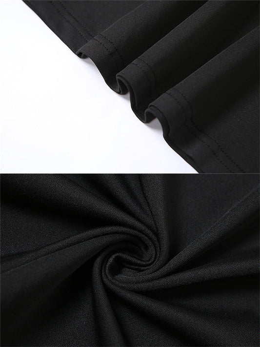 fotobeyou Black Cut Out Mermaid Crop Long Sleeve Backless Bodycon Cocktail Club Party Photoshoot Maternity Maxi Dress