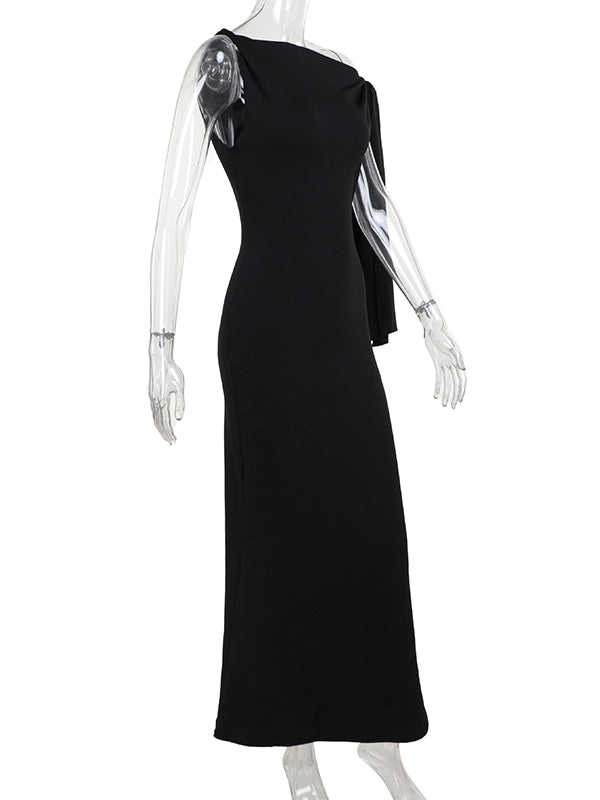 fotobeyou Strap Ties One Shoulder Mermaid Bodycon Elegant Photoshoot Baby Shower Maternity Maxi Dress