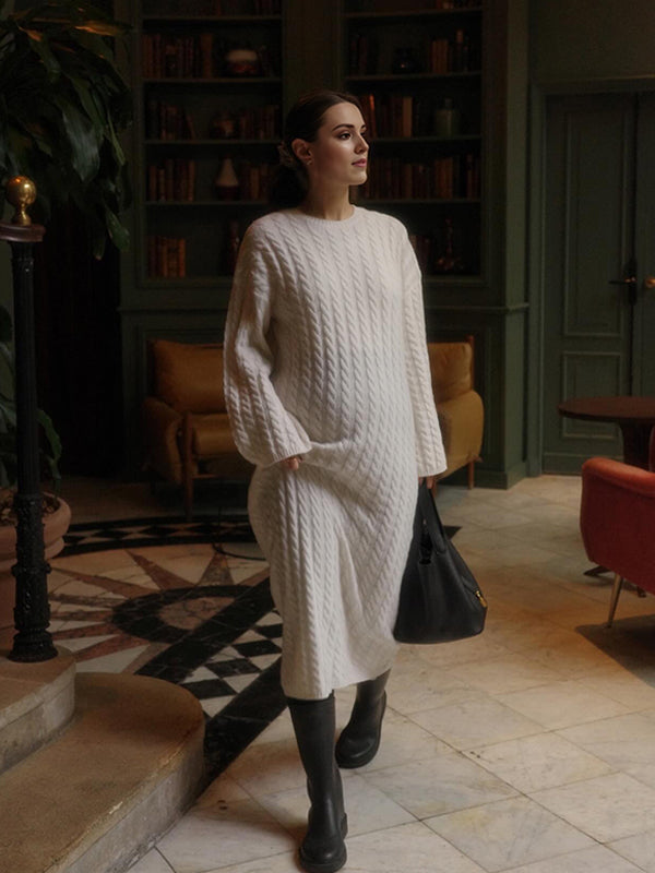 fotobeyou Apricot Knit Ribbed Elegant Going Out Cozy Casual Maternity Sweater Maxi Dress