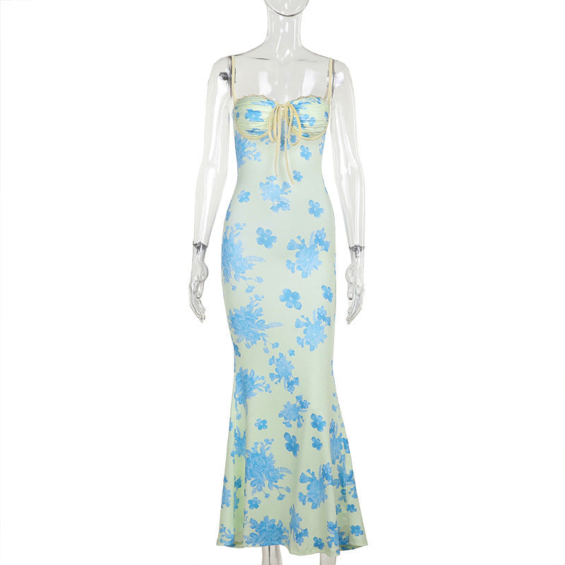 Yellow Flowers Sweetheart Neckline Cute  Maternity Maxi Dress