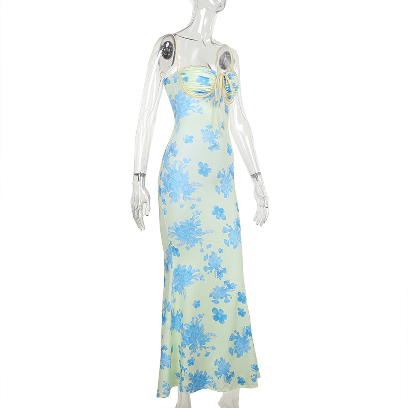 Yellow Flowers Sweetheart Neckline Cute  Maternity Maxi Dress