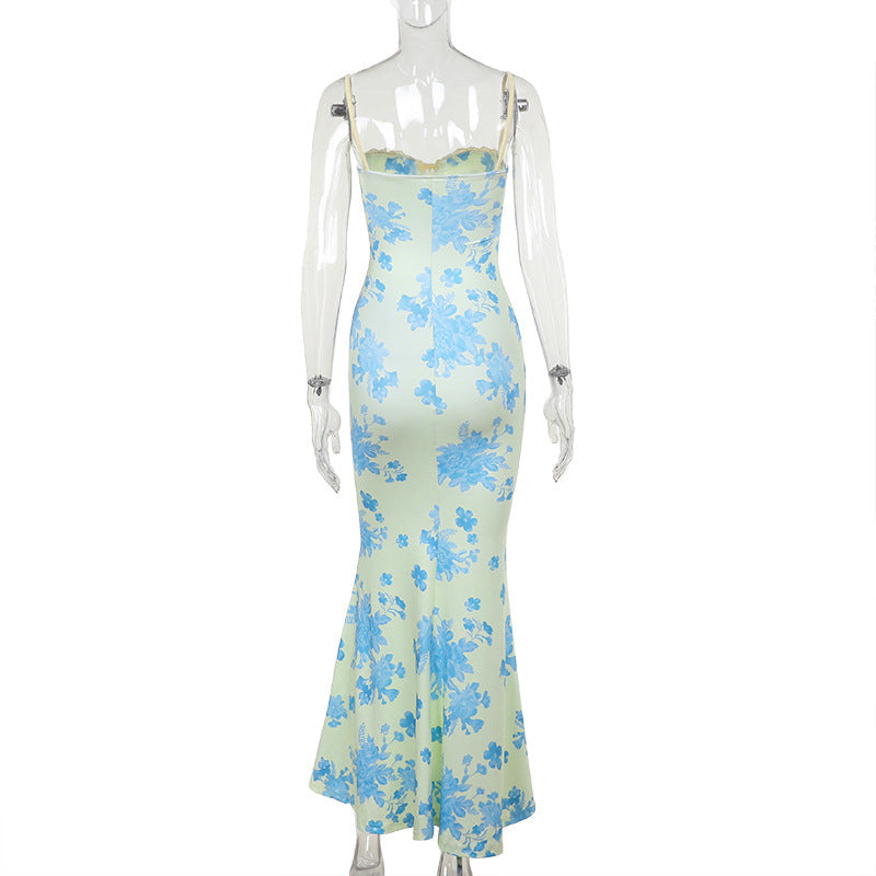 Yellow Flowers Sweetheart Neckline Cute  Maternity Maxi Dress