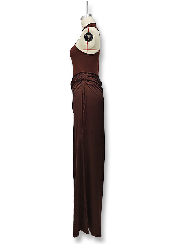 fotobeyou Color Splicing Cut Out Band Neck Bodycon Elegant Party Photoshoot Baby Shower Maternity Maxi Dress