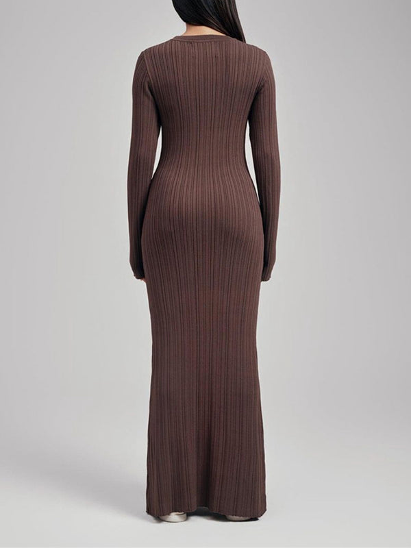 fotobeyou Knit Solid Color Elegant Photoshoot Baby Shower Maternity Maxi Sweater Dress