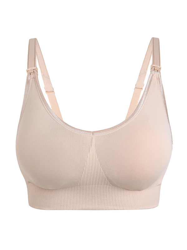 fotobeyou Full Bust Seamless Nursing Bras Maternity Bra for Breastfeeding Pregnancy Wireless Bralette with Pads