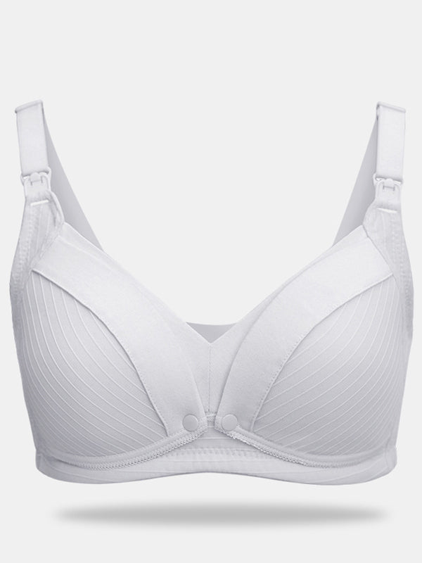 fotobeyou Solid Color Nursing Bras Ribbed Seamless Bralettes Support Sports Bra Wireless Maternity Breastfeeding Bra Sleep