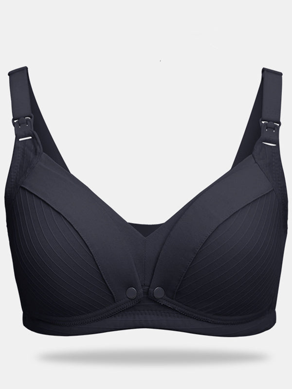 fotobeyou Solid Color Nursing Bras Ribbed Seamless Bralettes Support Sports Bra Wireless Maternity Breastfeeding Bra Sleep