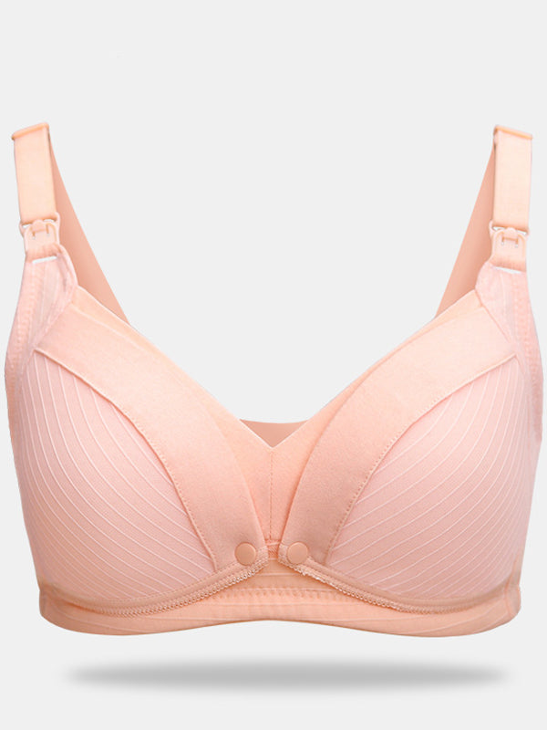 fotobeyou Solid Color Nursing Bras Ribbed Seamless Bralettes Support Sports Bra Wireless Maternity Breastfeeding Bra Sleep