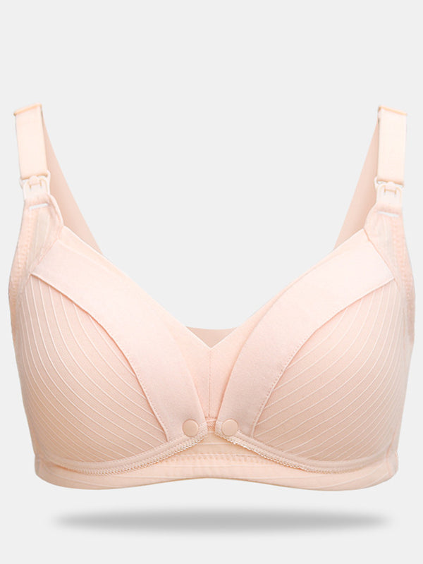 fotobeyou Solid Color Nursing Bras Ribbed Seamless Bralettes Support Sports Bra Wireless Maternity Breastfeeding Bra Sleep