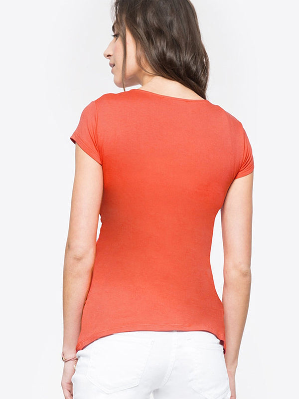 fotobeyou Cross Front V-Neck Breastfeeding Shirts Postpartum T-Shirt Plus Size Nursing Top