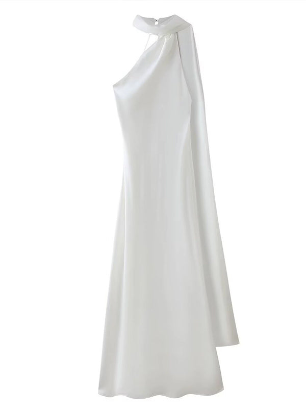 fotobeyou White Draped Sleeveless Mermaid Bodycon Elegant Maternity Photoshoot Maxi Dress