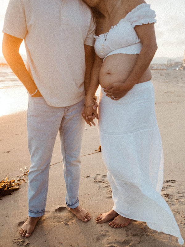 fotobeyou Off Shoulder Ruffle Falbala Big Swing Two Piece Set Boho Maternity Photoshoot Maxi Dress