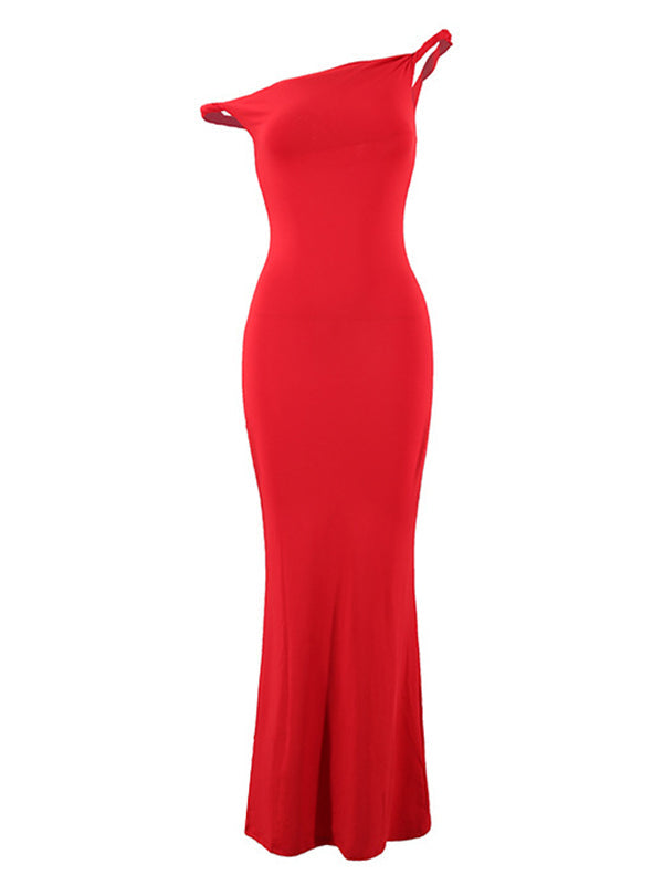 fotobeyou One Shoulder Mermaid Elegant Maternity Photoshoot Maxi Dress