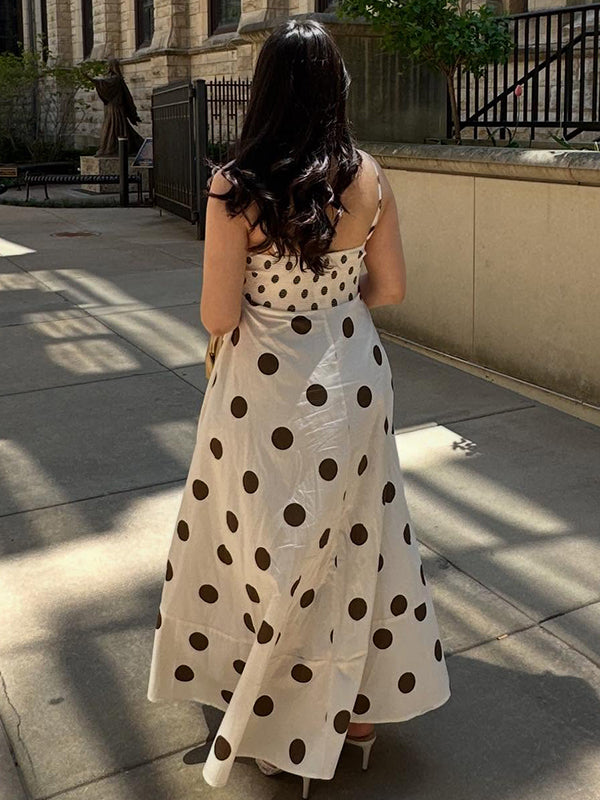 Polka Dot Cami Big Swing Maternity Baby Moon Maxi Dress