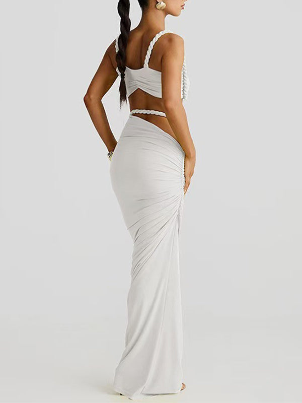 fotobeyou Cut Out Ruched Photoshoot Maternity Maxi Dress