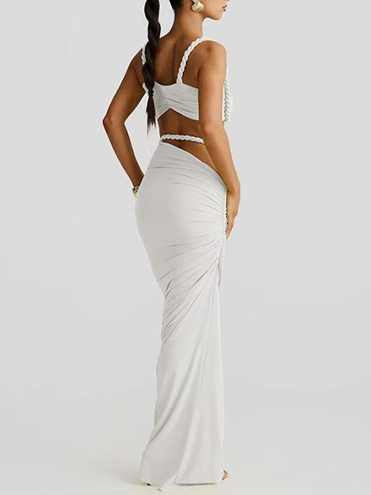 fotobeyou Cut Out Ruched Photoshoot Maternity Maxi Dress