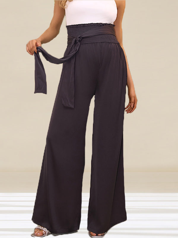 fotobeyou Drawstring Wide Leg Palazzo Pants Maternity Other Bottoms