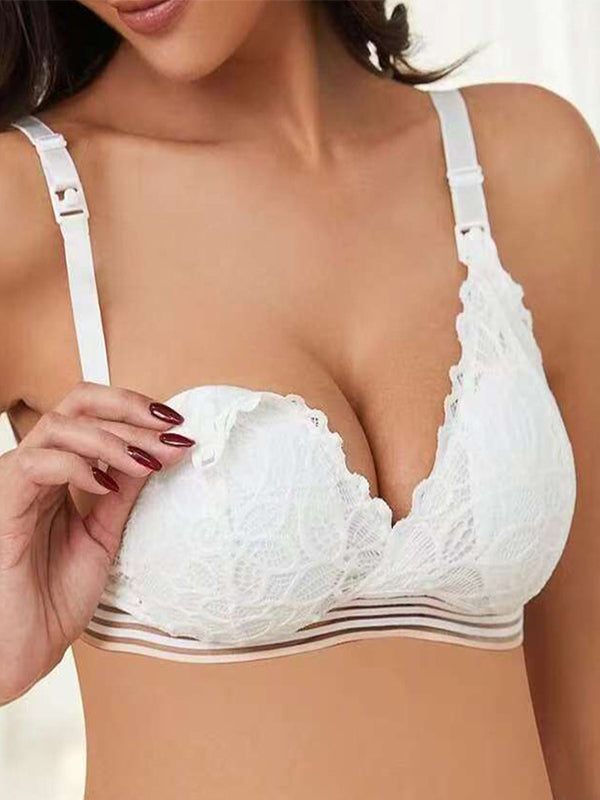 fotobeyou Lace No Steel Ring Breastfeeding Maternity Nursing Bra