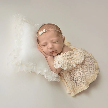 Lace Ruffle Romper Baby Off Shoulder Bodysuit Girl Vintage