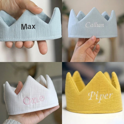 Custom Name Embroidery Baby Crown 1st Birthday Party Hat