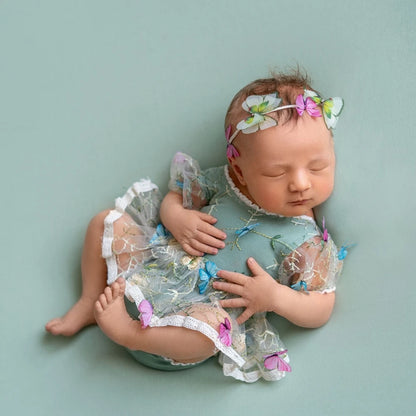 Lace Romper Dress Baby Girl Studio Princess Tulle Gown Embroidery